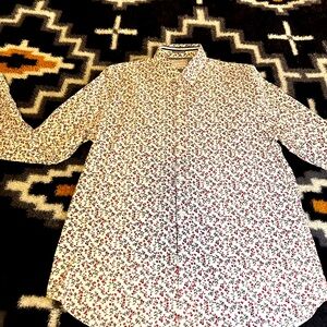 Denim and flower dress shirt